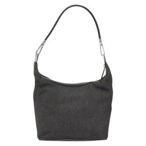 GUCCI Web Sherry Line Shoulder Bag Canvas Black Red Green 01234 Auth 156045